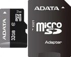 Карта памяти 32Gb MicroSD ADATA Class 10 + adapter (AUSDH32GUICL10-RA1)