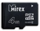 Карта памяти 4Gb MicroSD Mirex Class 4 (13612-MCROSD04)