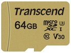 Карта памяти 64Gb MicroSD Transcend 500S Class 10 + адаптер (TS64GUSD500S)