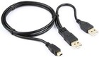 Кабель Gembird USB 2.0 2x A (M) - Mini USB B (M), 0.9м (CCP-USB22-AM5P-3)