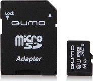 Карта памяти 64Gb MicroSD QUMO Class 10 + адаптер (QM64GMICSDXC10U1)