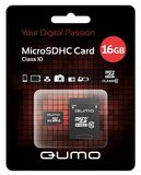 Карта памяти 16Gb MicroSD QUMO Class 10 + adapter (QM16GMICSDHC10)