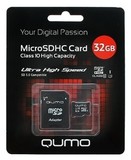 Карта памяти 32Gb MicroSD QUMO Class 10 + adapter (QM32GMICSDHC10U1)