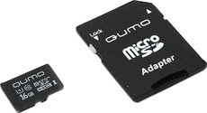 Карта памяти 16Gb MicroSD QUMO Class 10 + адаптер (QM16GMICSDHC10U1)
