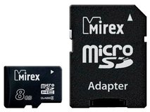 Карта памяти 8Gb MicroSD Mirex Class 4 + адаптер (13613-ADTMSD08)
