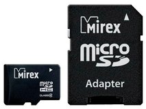 Карта памяти 4Gb MicroSD Mirex Class 4 + адаптер (13613-ADTMSD04)