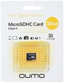 Карта памяти 16Gb MicroSD QUMO Class 4 (QM16GMICSDHC4NA)