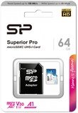 Карта памяти 64Gb MicroSD Silicon Power Superior Pro + SD адаптер (SP064GBSTXDU3V20AB)