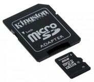 Карта памяти 8Gb MicroSD Kingston Class 4 + adapter (SDC4/8GB)