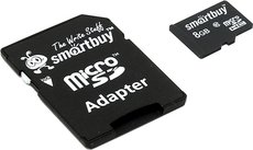Карта памяти 8Gb MicroSD SmartBuy Class 10 + Adapter (SB8GBSDCL10-01)