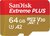 Карта памяти 64Gb MicroSD SanDisk Extreme Plus Class 10 + адаптер (SDSQXBZ-064G-GN6MA)